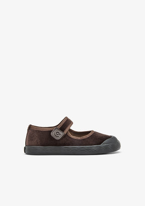 CONGUITOS ZAPATOS / MERCEDITAS Barefoot Mary Jane Velvet Brown