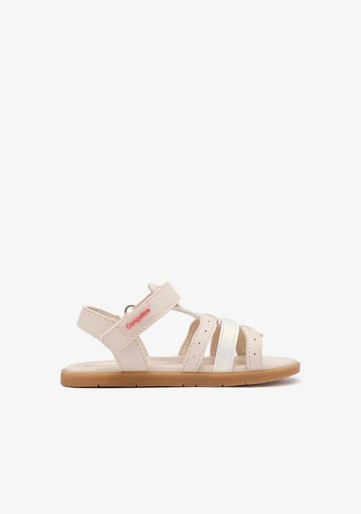 Beige Shiny Barefoot Goflex Sandals