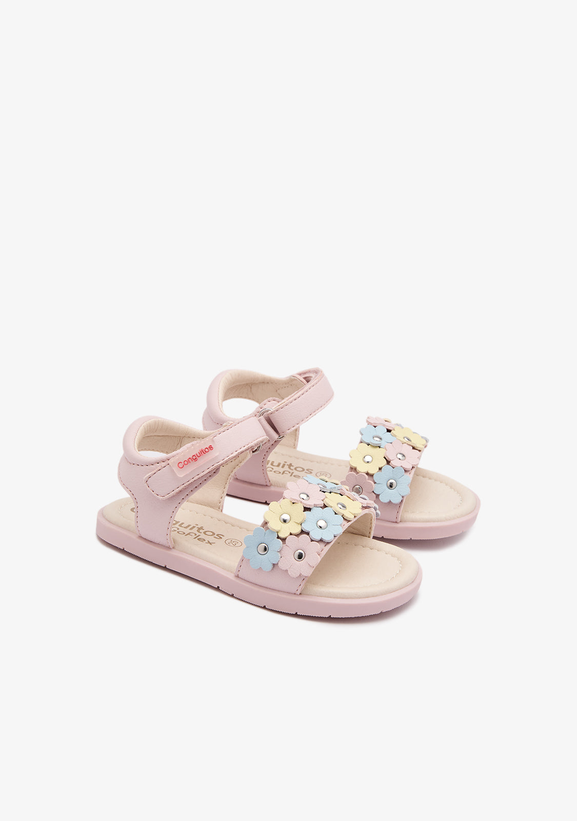 Sandali Goflex Barefoot con fiori rosa