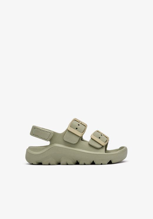Khaki Double Buckle Sandals