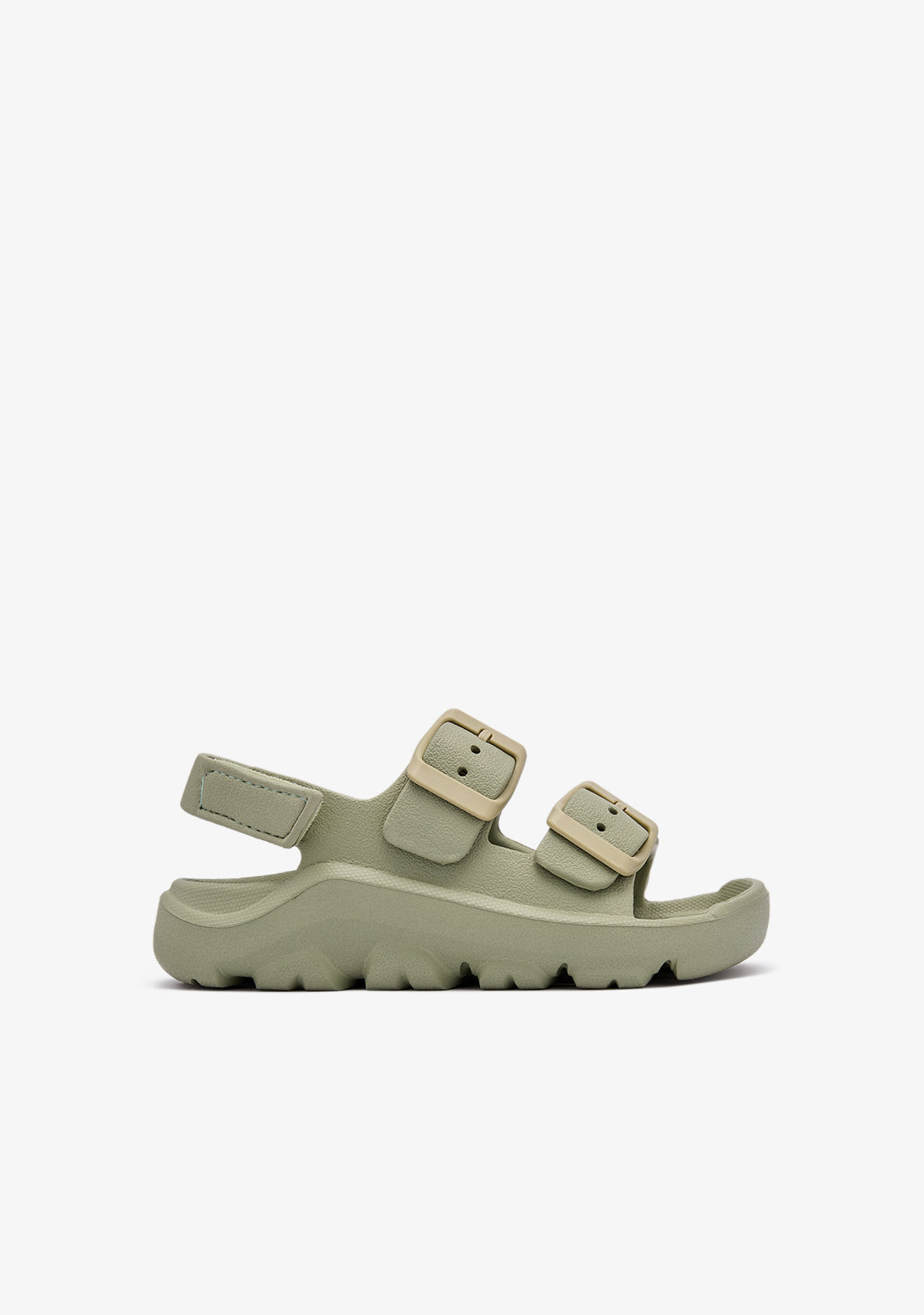 Khaki Double Buckle Sandals