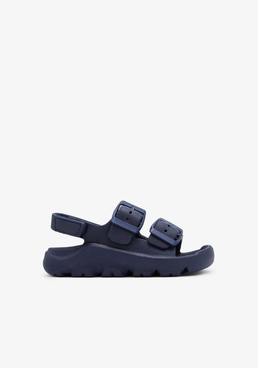 Navy Double Buckle Sandals