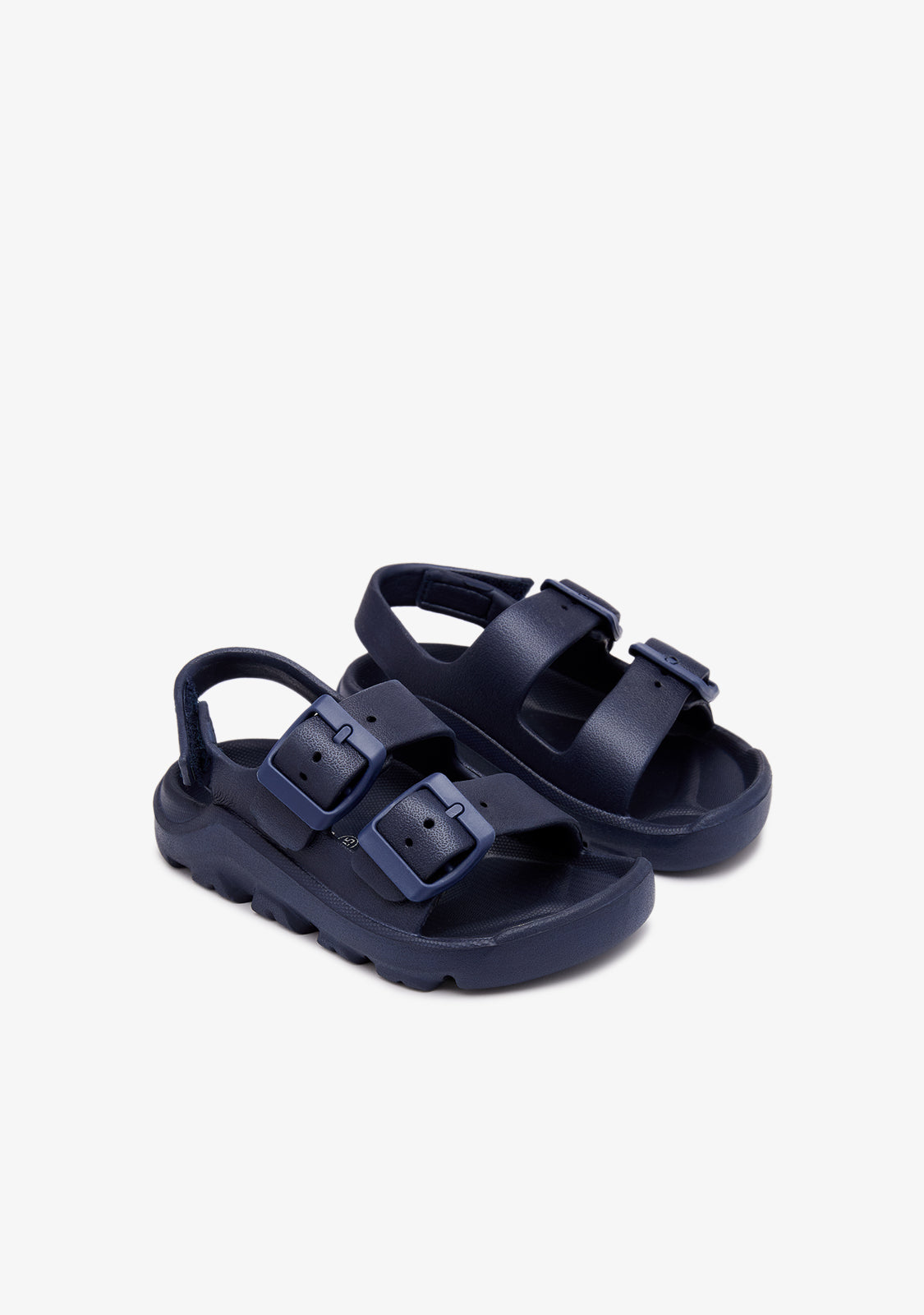 Navy Double Buckle Sandals