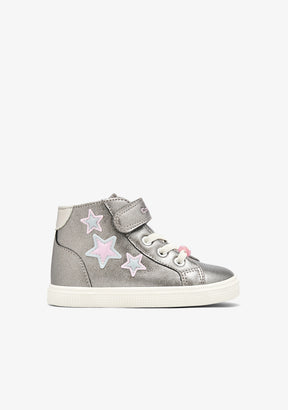 CONGUITOS ZAPATOS / SNEAKERS / BASKET Pewter Barefoot High-Top Sneakers with Stars