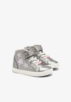 Sneakers Alte Barefoot Color Piombo con Stelle
