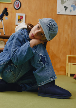 Navy Bow Water Repellent Australian Boots