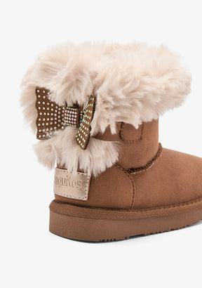Stivali australiani Strass Bow Tan