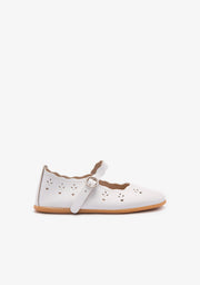 Ballerines Blanches Lavables à Fleurs
