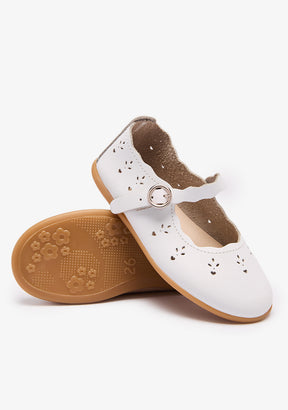 Bailarinas Blancas Lavables con Flores