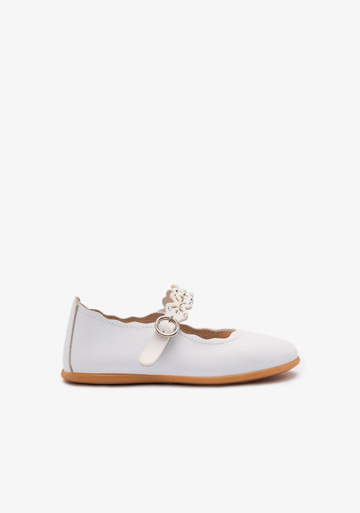 White Cut Butterfly Ballerinas