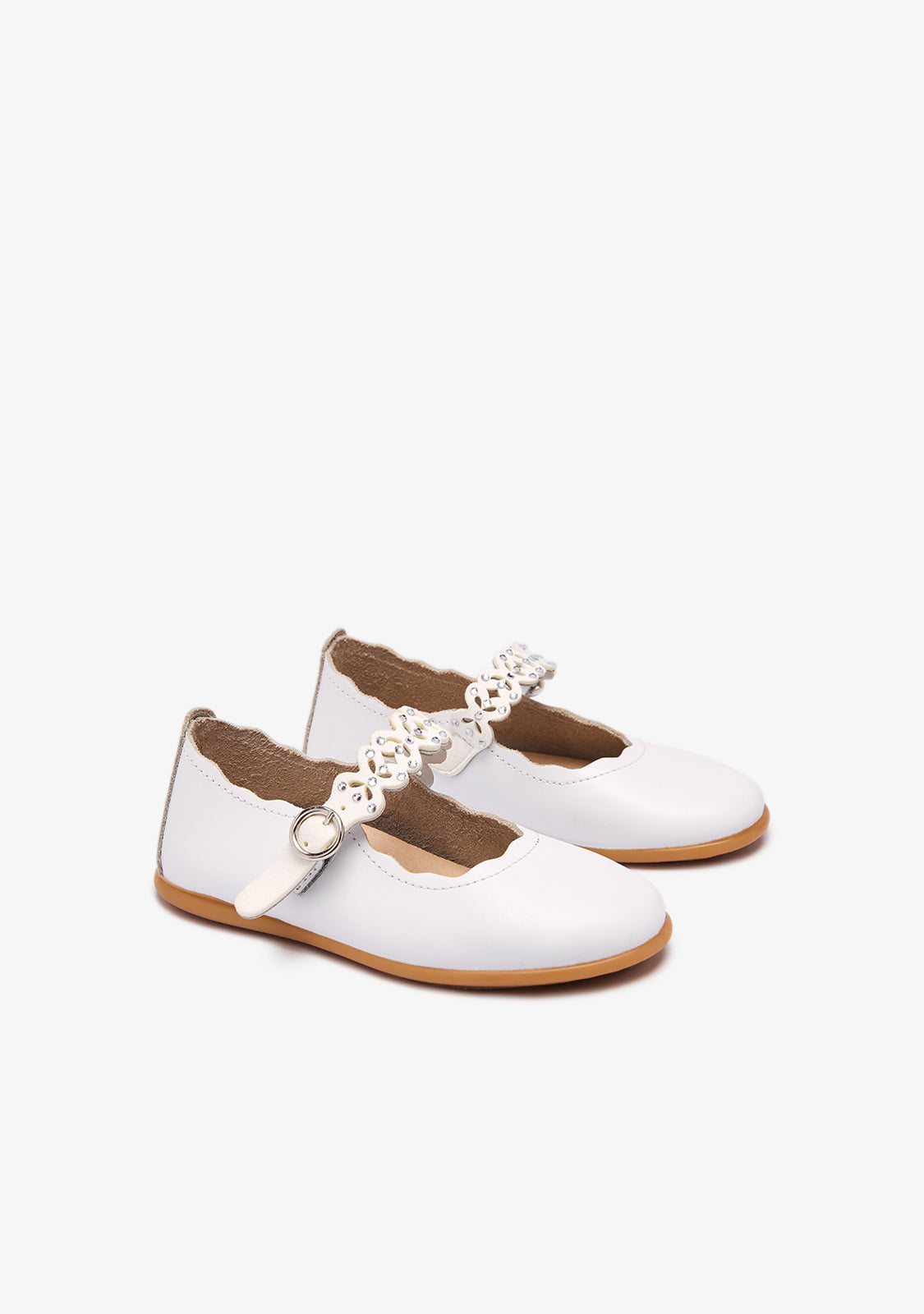 White Cut Butterfly Ballerinas
