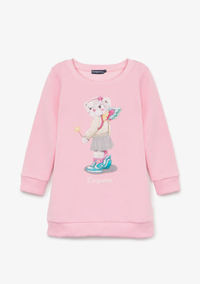 Vestido Sudadera Oso Rosa