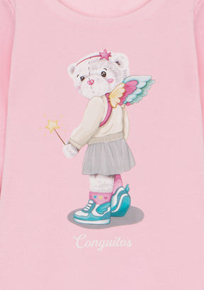 Vestido Sudadera Oso Rosa