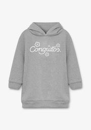 Vestido de sweatshirt com capuz cinzento Conguitos