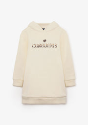 Vestido de sweatshirt com capuz branco Conguitos