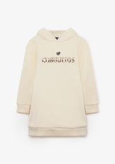 White Conguitos Hooded Sweatshirt Dress