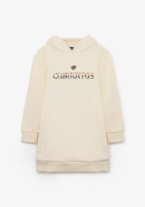 White Conguitos Hooded Sweatshirt Dress