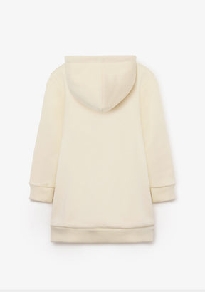 Beige Conguitos Wings Hooded Sweatshirt Dress