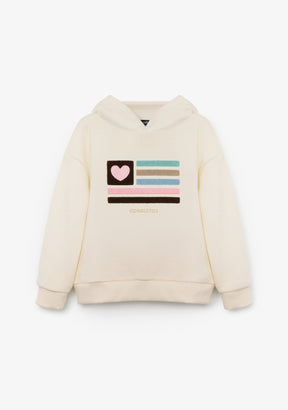 Hoddie Sweatshirt Flag Beige
