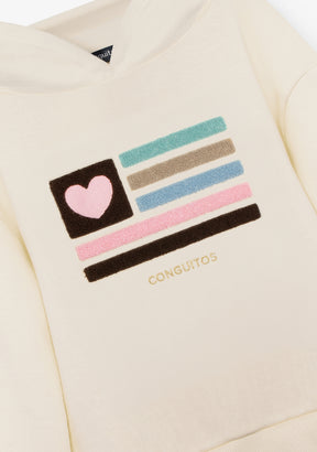 Hoddie Sweatshirt Flag Beige