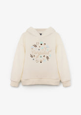 Hoddie Sweatshirt Flowers Beige