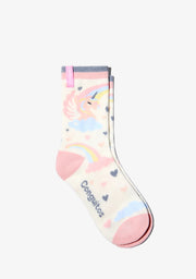 Socken Einhorn Weiß