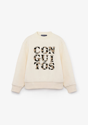 Sweatshirt Logo Leopard Brown