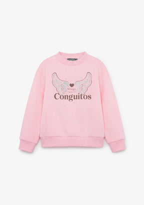 Sweatshirt Logo Wings Pink