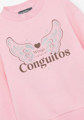 Sweatshirt Logo Wings Pink