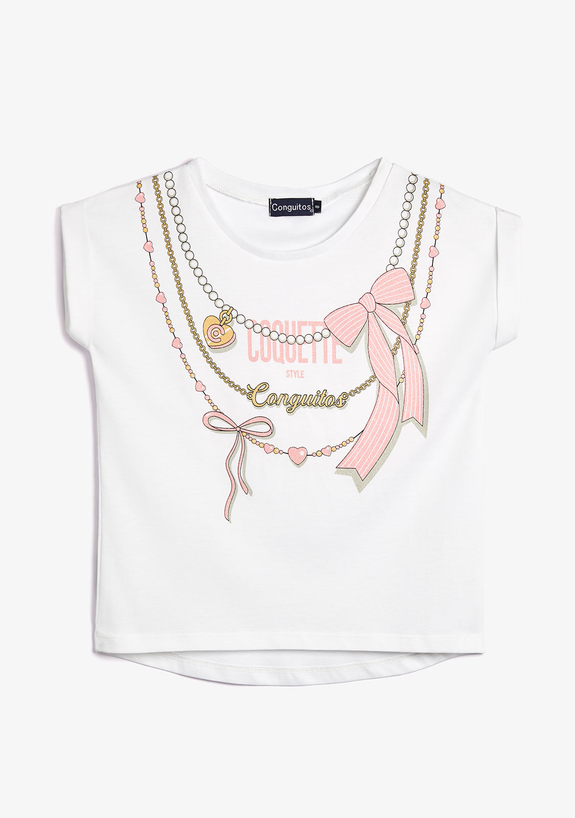 T-shirt Blanc Col Claudine