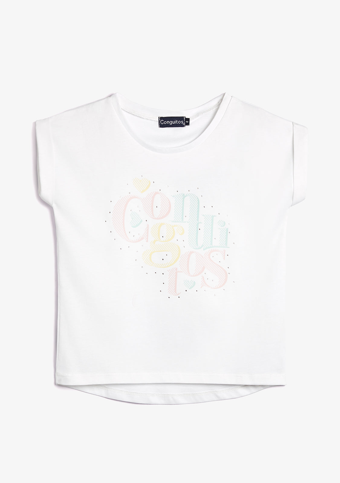 T-shirt Blanc Strass