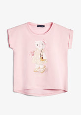 Camiseta Rosa Urso com Flores