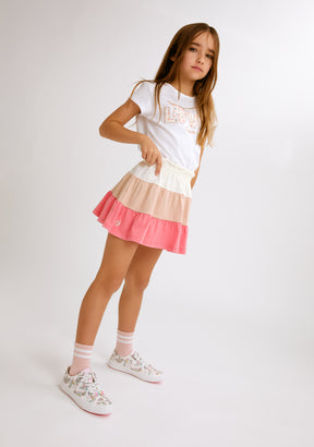 Beige Block Skirt