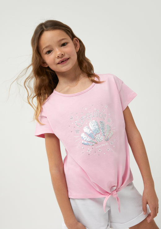 Maglietta rosa con sirena