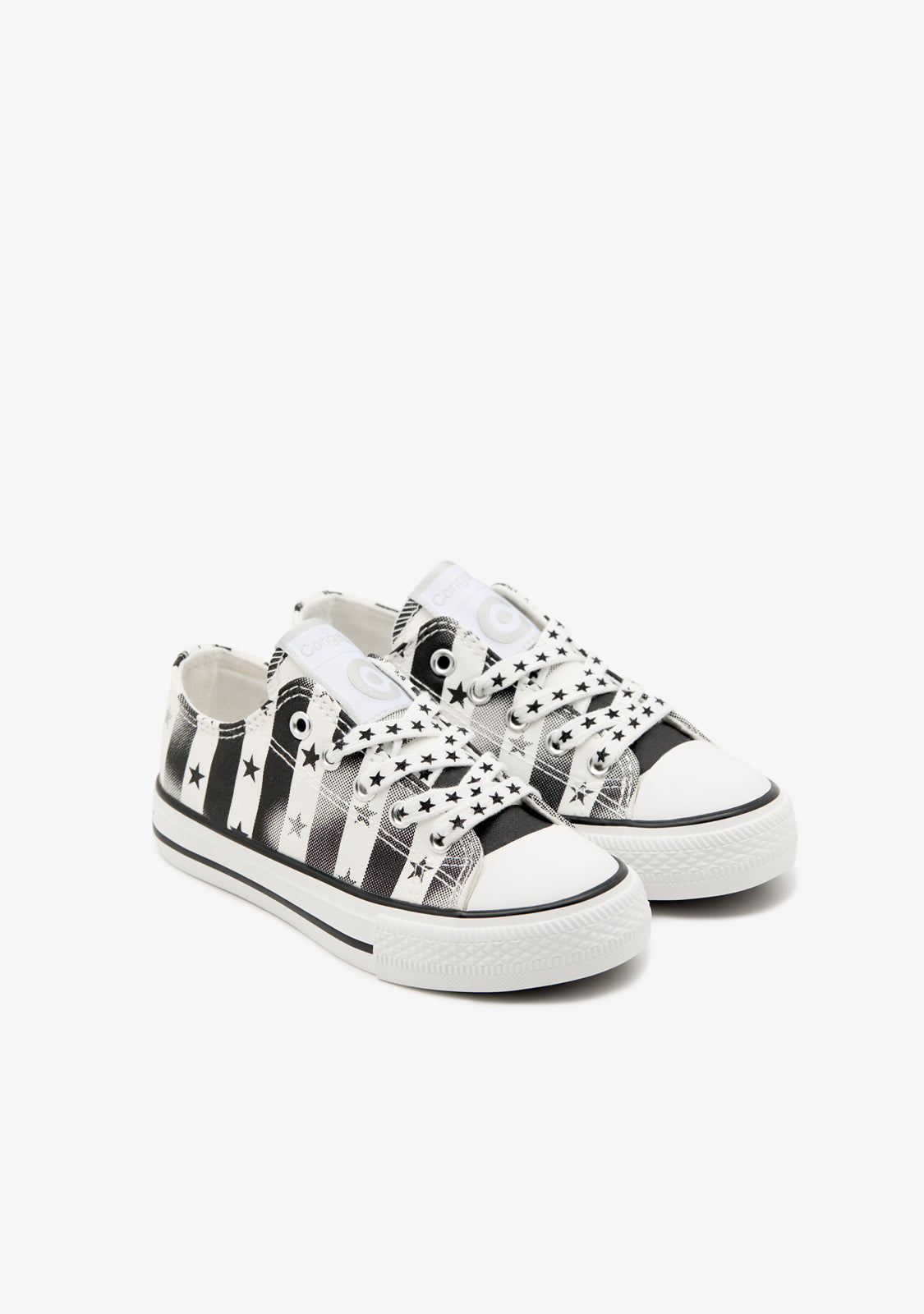 Black Stripes Stars Sneakers