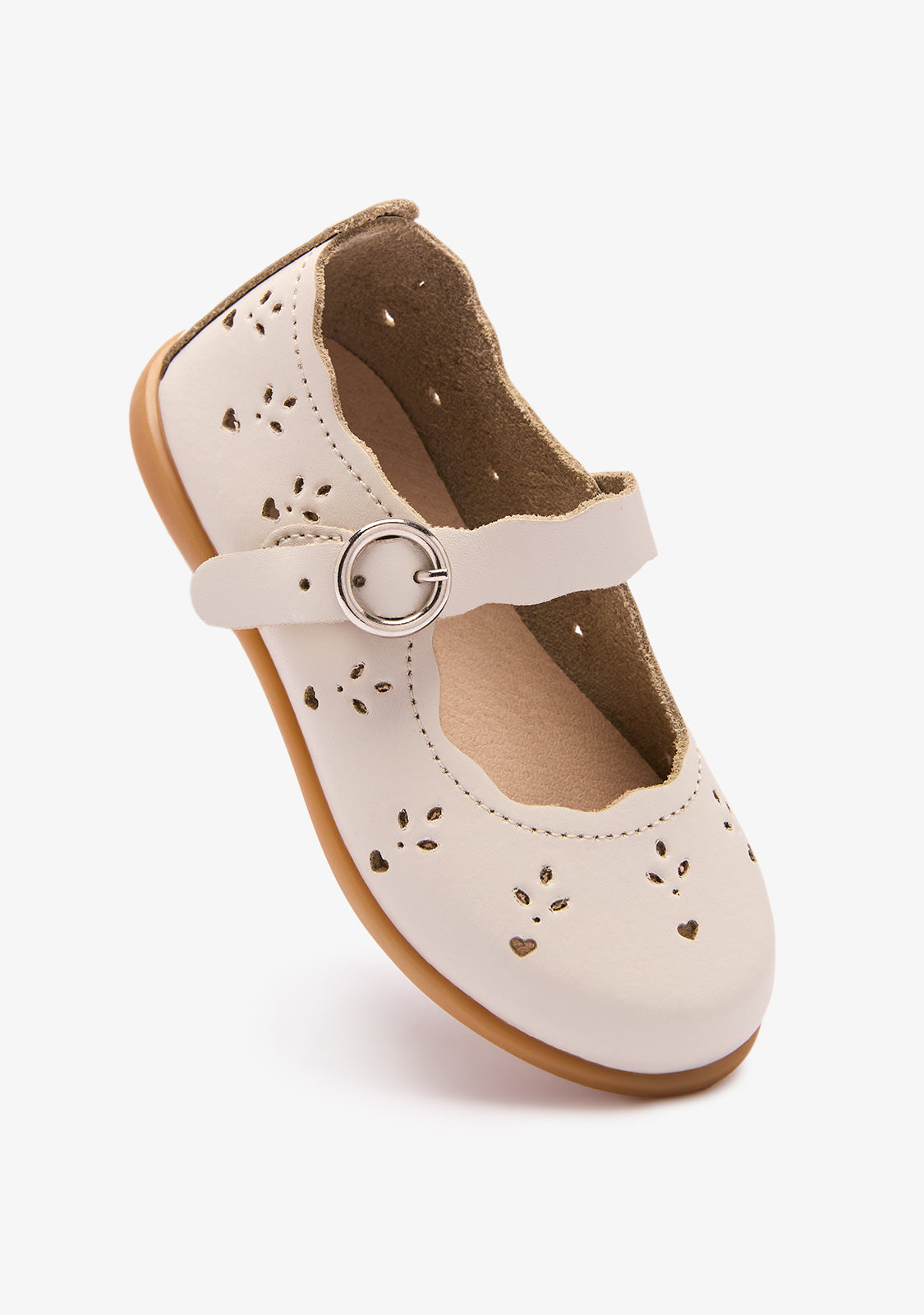 Sabrinas bege laváveis para bebé com flores