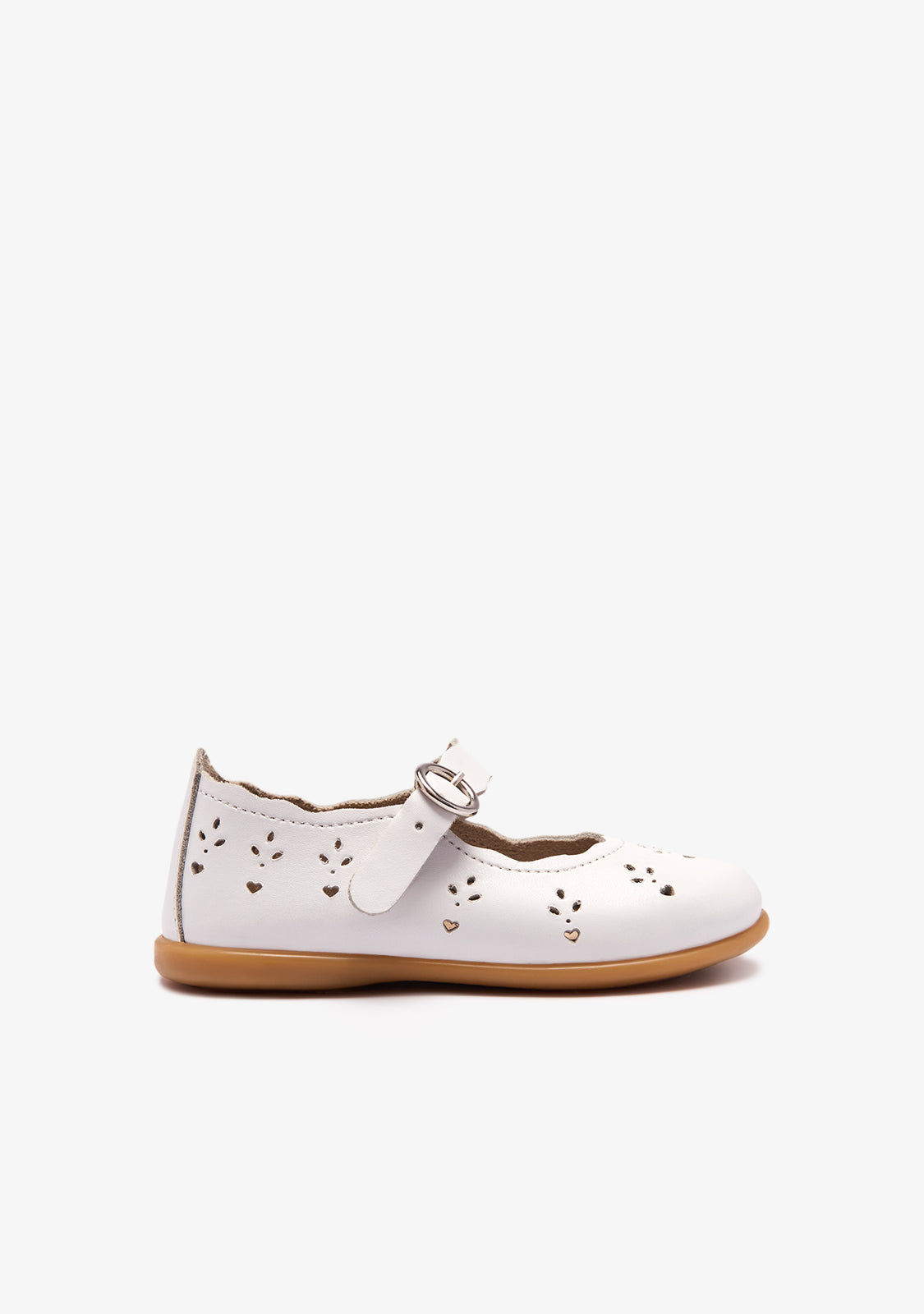 Ballerine lavabili per neonati con fiori bianchi