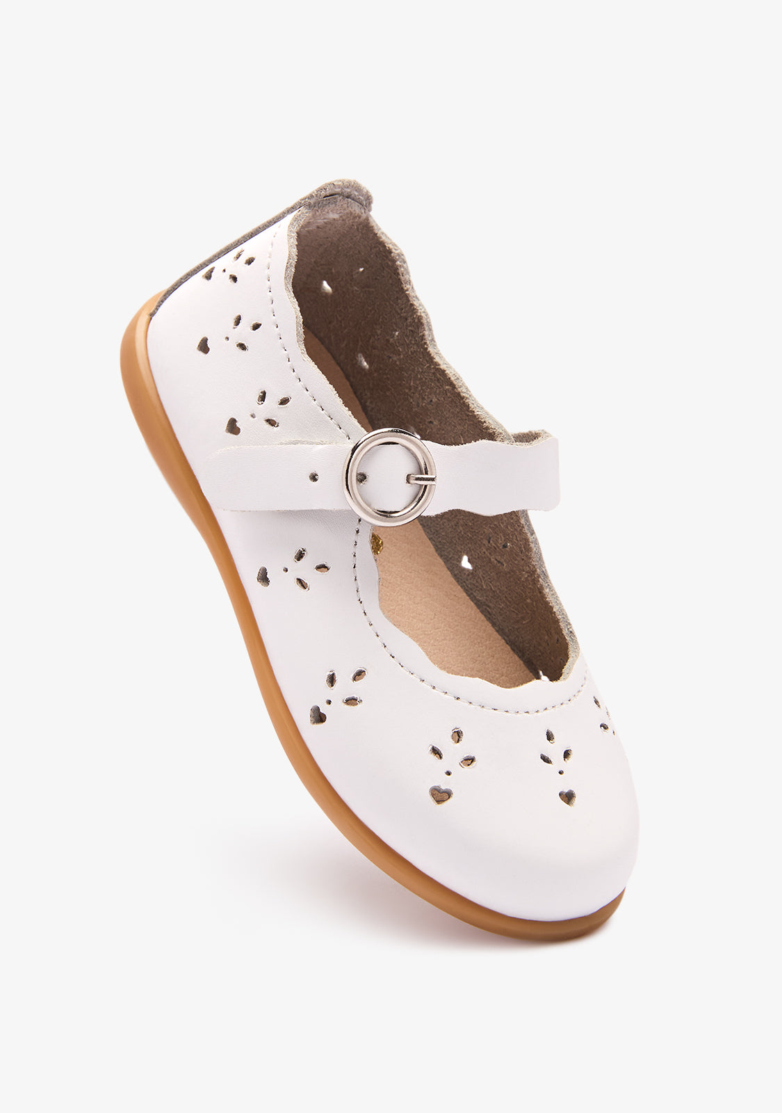 Ballerines Bébé Lavables Fleurs Blanches