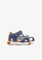 Blue Strips Closed Sandals