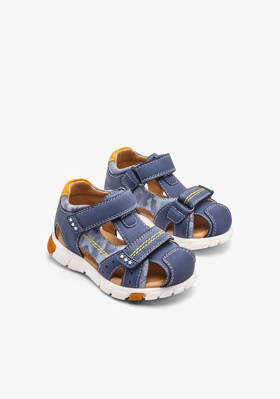 Blue Strips Closed Sandalen