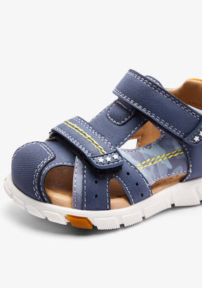 Blue Strips Closed Sandals