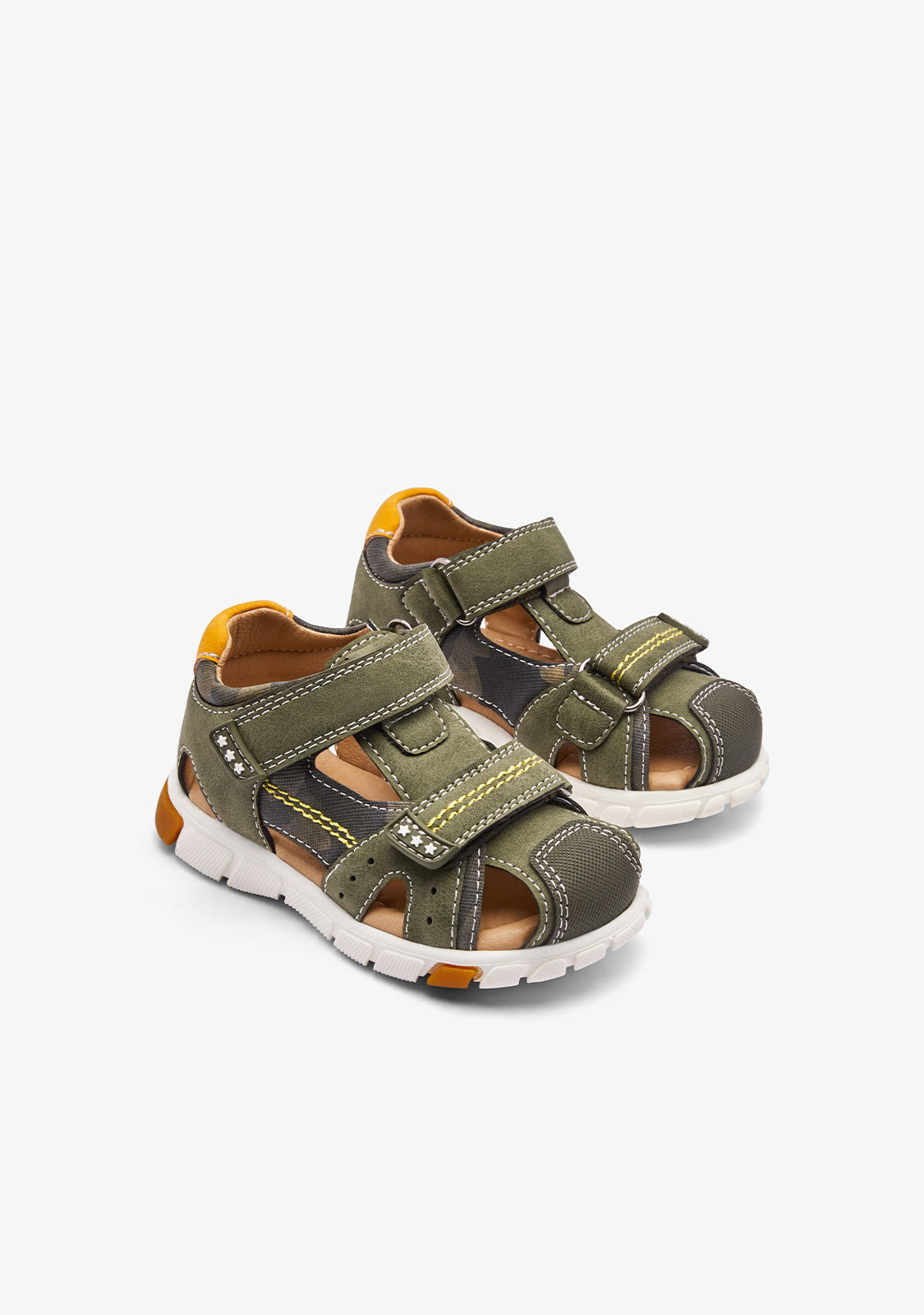 Sandalias Cerradas Tiras Khaki