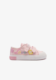Rosa Babyschuhe mit Glitzerblumen