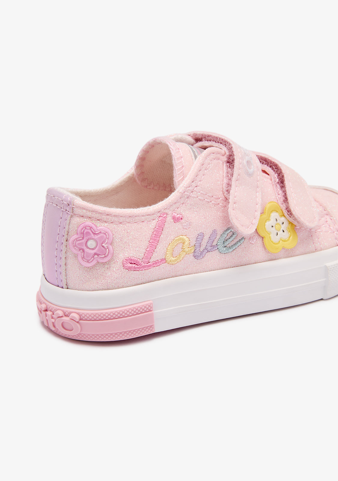 Zapatillas Bebé Rosas Glitter Flores