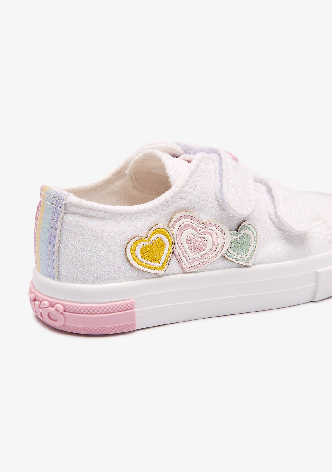 Multi Glitter Hearts Baby Sneakers