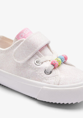 Zapatillas Bajas Glitter Blancas