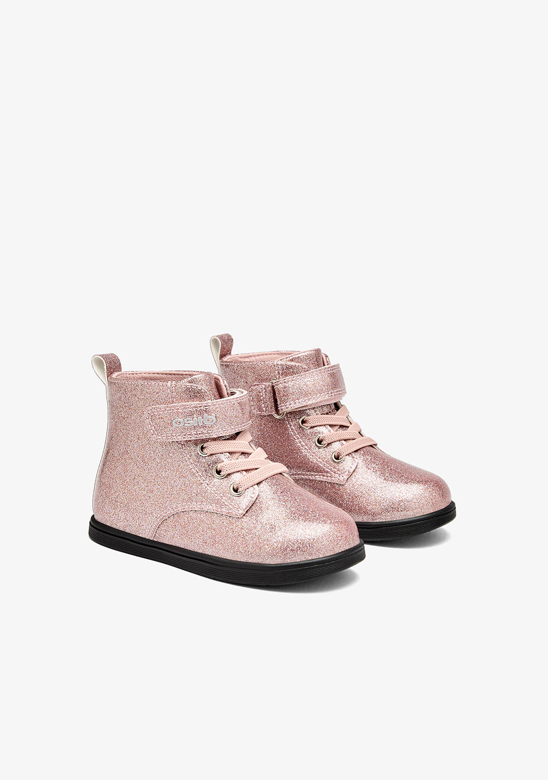 Pink Patent Leather and Glitter Boots