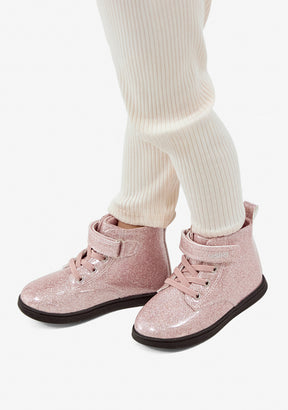Pink Patent Leather and Glitter Boots