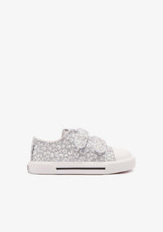 Scarpe da ginnastica per bambini in tela glitter argento