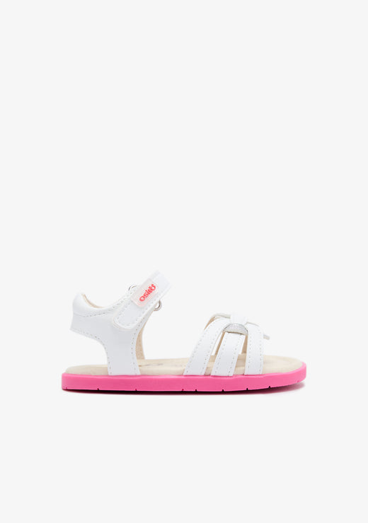 Sandali per bambini Goflex Barefoot  bianchi rosa